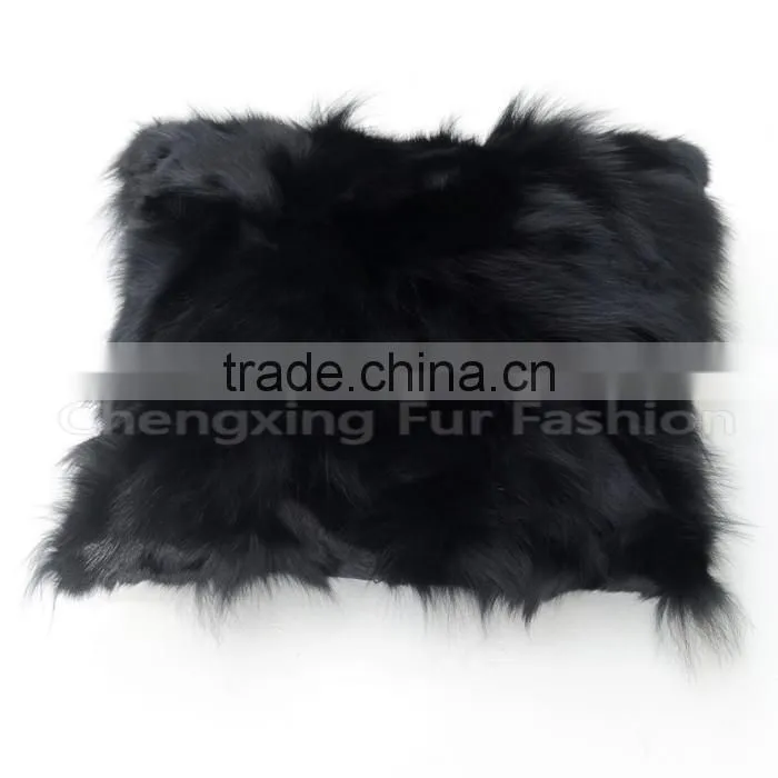 CX-D-101B Home Decoration Pillow Patchwork Real Fox Fur Cushion Cover