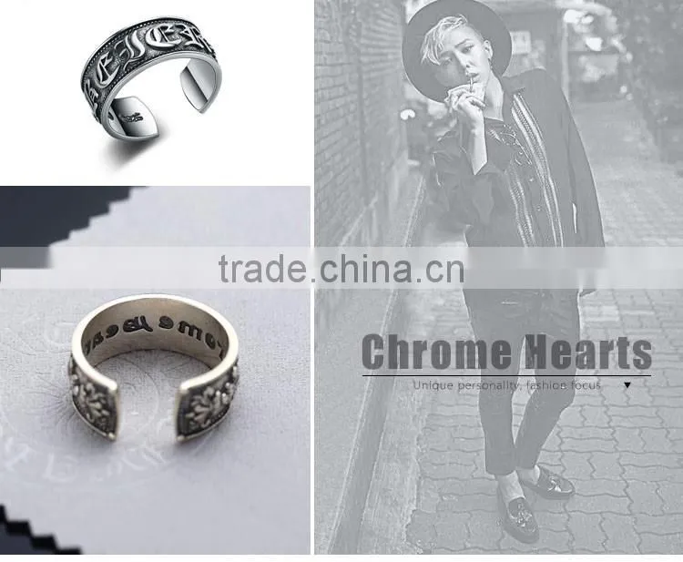 Fashion cool retro punk JEWELRY open ring sterling silver for men wholesale