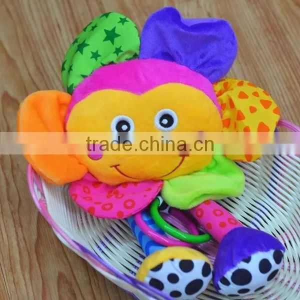 Cute sunflower pulling musical Plush toys baby educational stuffed & plush toy baby bed hanging toys