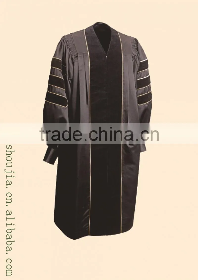 latest high school/univeisity customized graduation gown with cap & hood