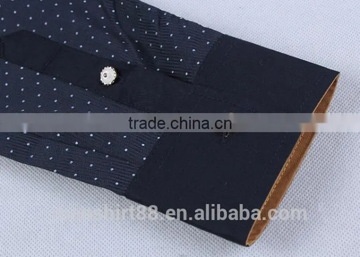 Decent fashion long sleeve contrast color custom slim fit shirt