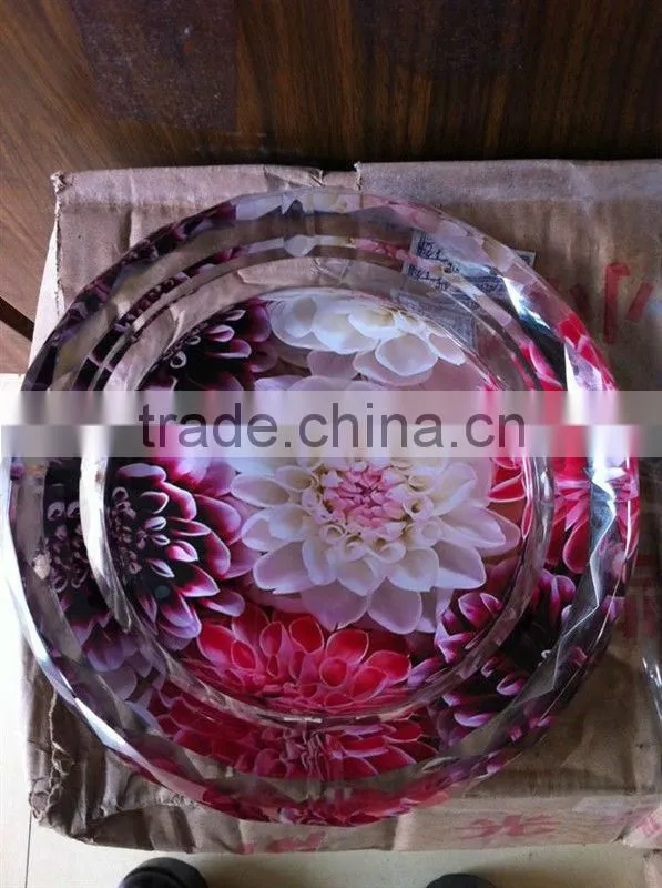 crystal hand cut glass ashtray