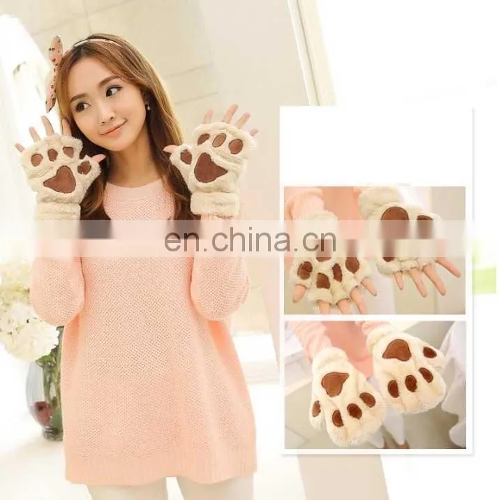 Fashion new design pretty super soft useful animal gloves