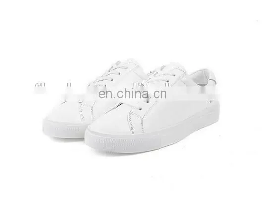 Wholesale women white sneakers lace up casual shoes lady leisure