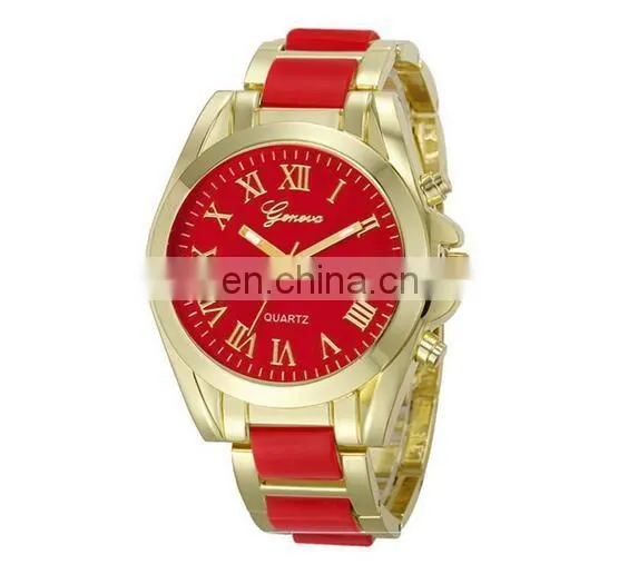 Fashion Men Women Geneva Roman Watch Lady Leather Band Analog Quartz Wrist Watches