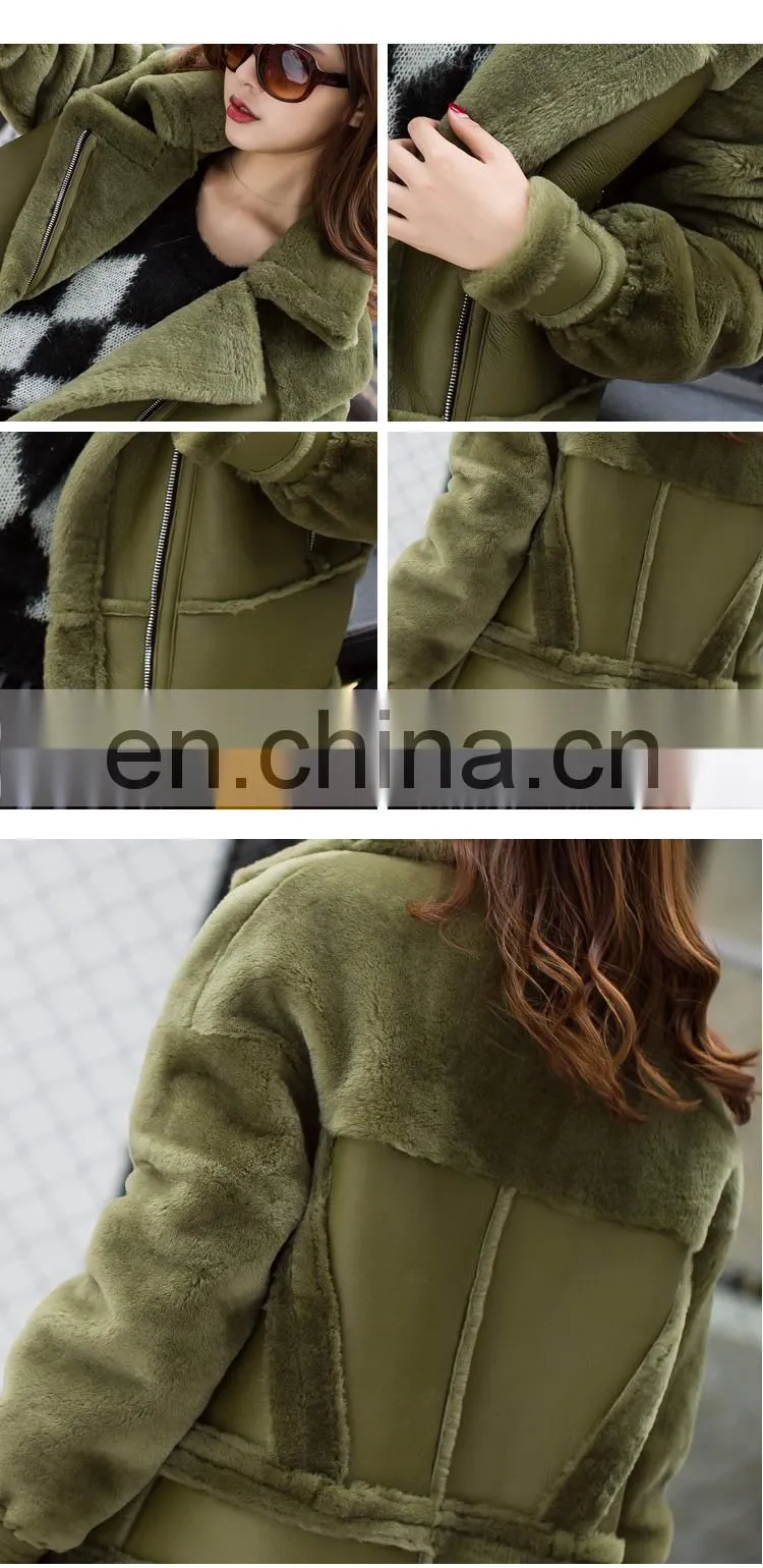 2016 Fashion Women Genuine Sheep Fur Jacket Shearling Sheepskin Coat
