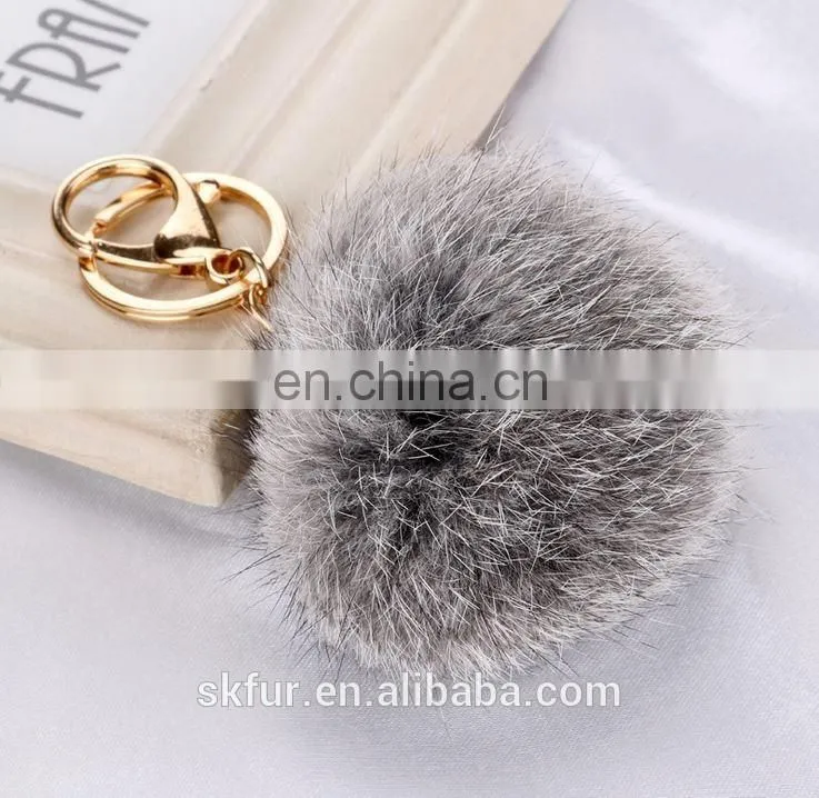 High quality colorful rabbit fur keychain