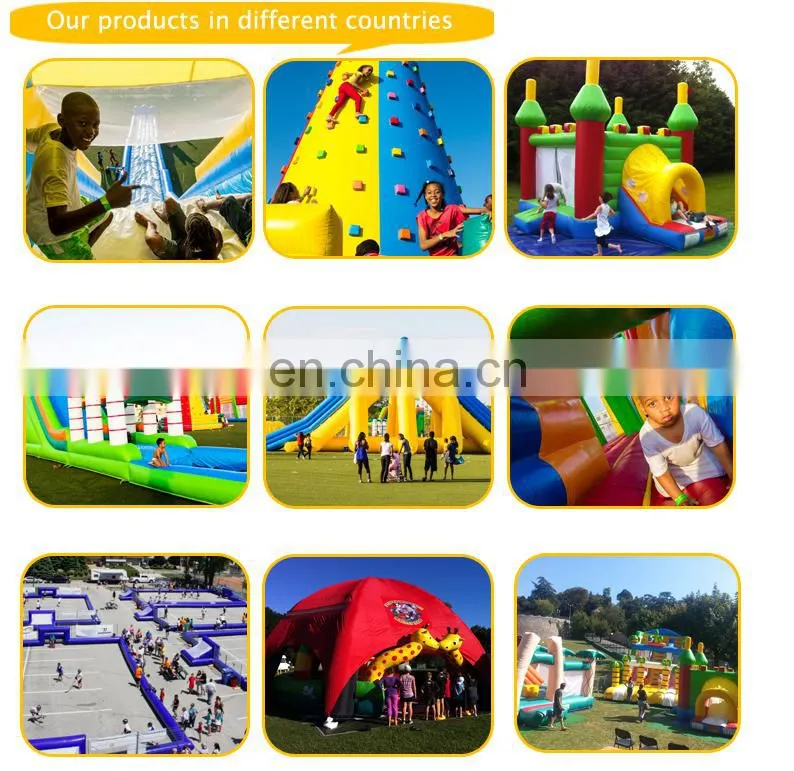 Outdoor play inflatable bouncy castle with water slide