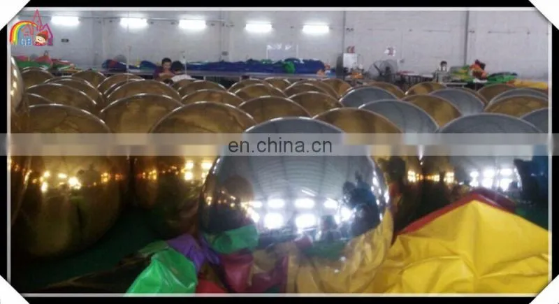 Giant disco inflatable mirror ball, inflatable sliver/gold mirror decorative, reflect sphere balloon for stage