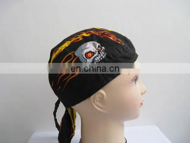 Active printed 100%cotton, bandana cap,pirate cap,doo-rag
