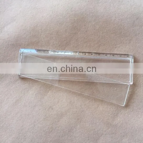 promotional 15cm clear blank plastic straight ruler with round corner