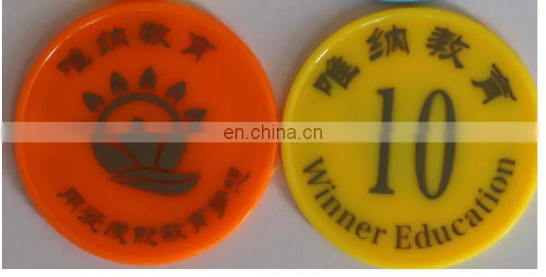 custom token custom logo plastic stiker laser printing token without MOQ