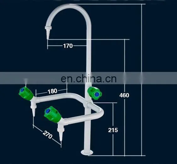 Lab clean equipment plastic faucet with double outlet