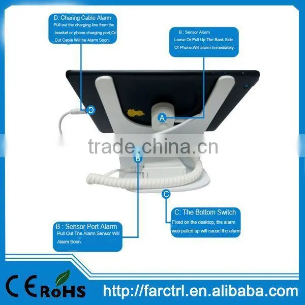 Standalone Rechargeable Anti Theft Security Display Holder For Tablet With Alarm