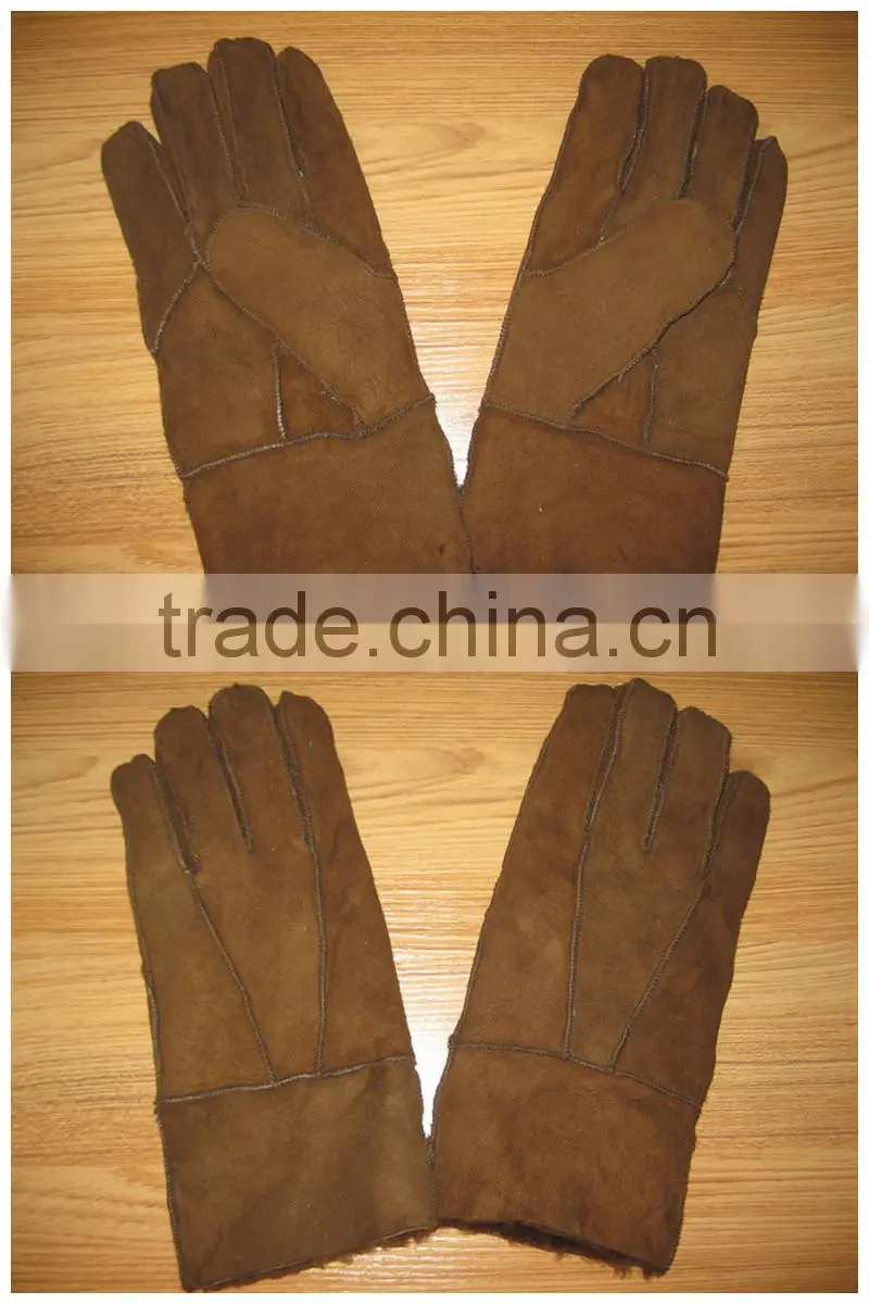 Ladies long black leather gloves sheepskin gloves