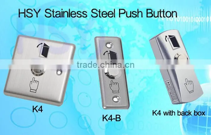 K4-C-LED 3A 36VDC Narrow Door Frame NO NC COM Zinc Alloy Push Button Reset Contact Swith LED Exit Button with Back Box