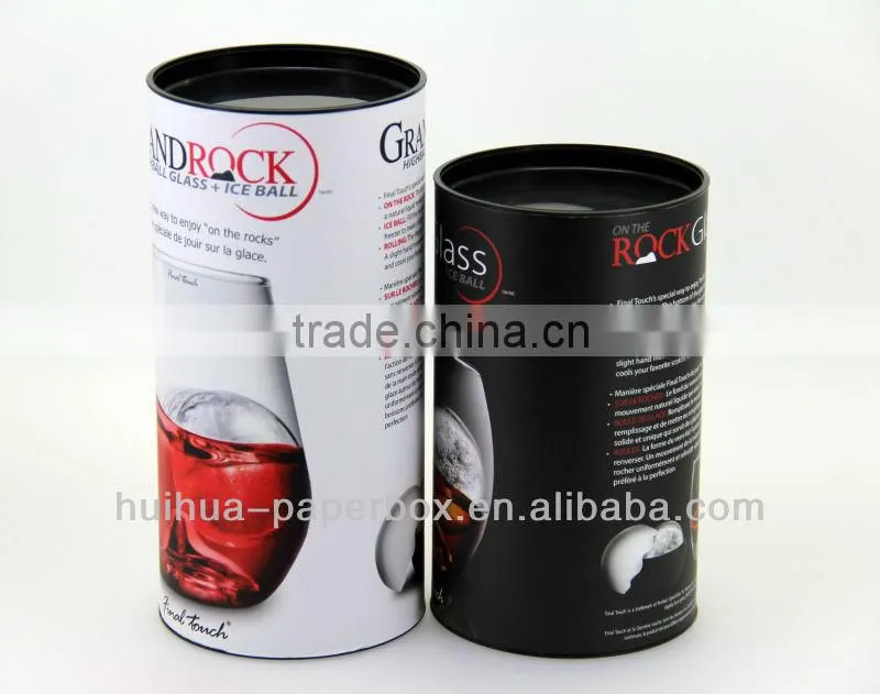 composite paper tube with movable plastic lid for wine