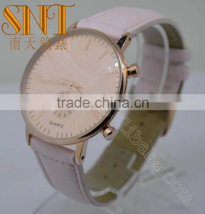 Hot Selling Rose Gold Sunday Dial Wrist Watch With Pink UP Band Watch