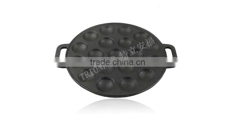 TRIONFO 19 holes cast iron double ears takoyaki pan