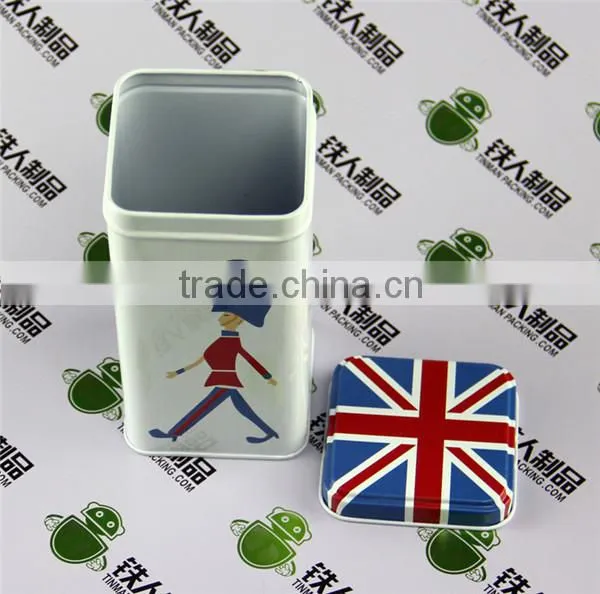 Tin box metal coffee jar for storing and packing sweets and candy food cans