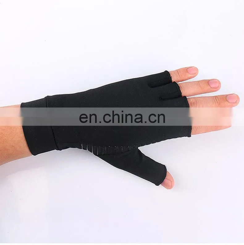Copper Infused Compression Therapy Reducing Swelling Fingerless Pain Relief Arthritis Gloves