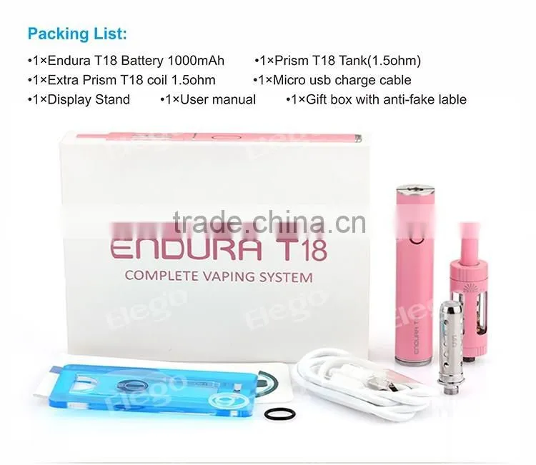 100% Authentic Innokin Endura T18 Kit with 1000mAh Wholesale Elego Stock