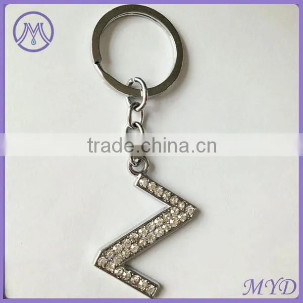 crystal alphabet letter Z key chain in wholesale