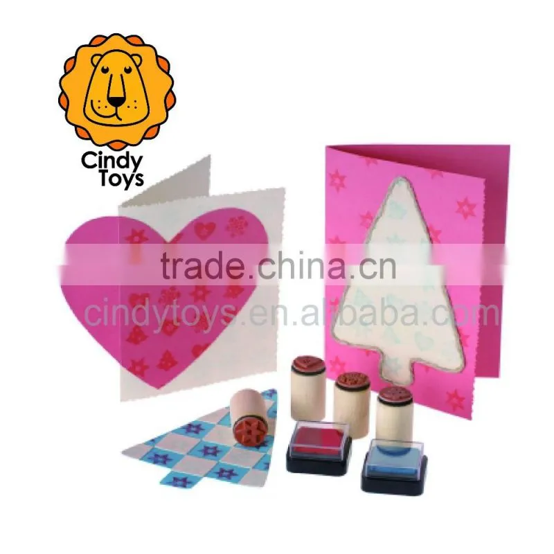 Wooden Rubber Stamps Small Christmas 6 pcs for Christmas
