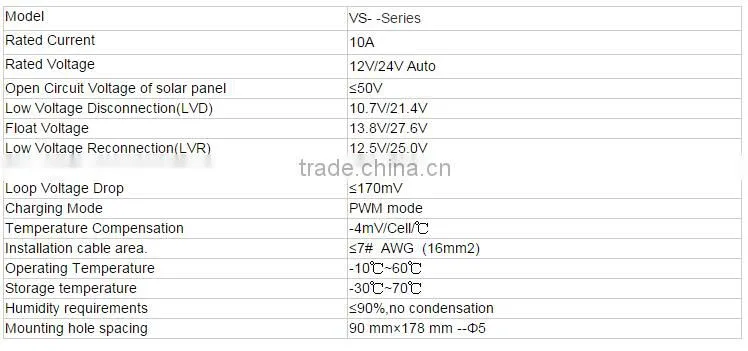 12V 24v 10A20A30A solar power system solar charge regulator