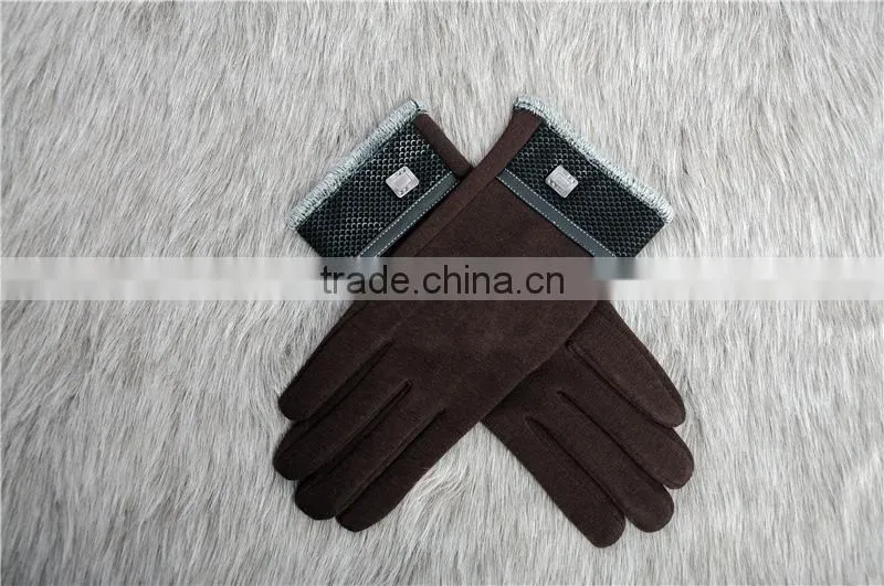 Men's Touch Screen Gloves , Fashion Full Finger Cycling Gloves With Warm fluff
