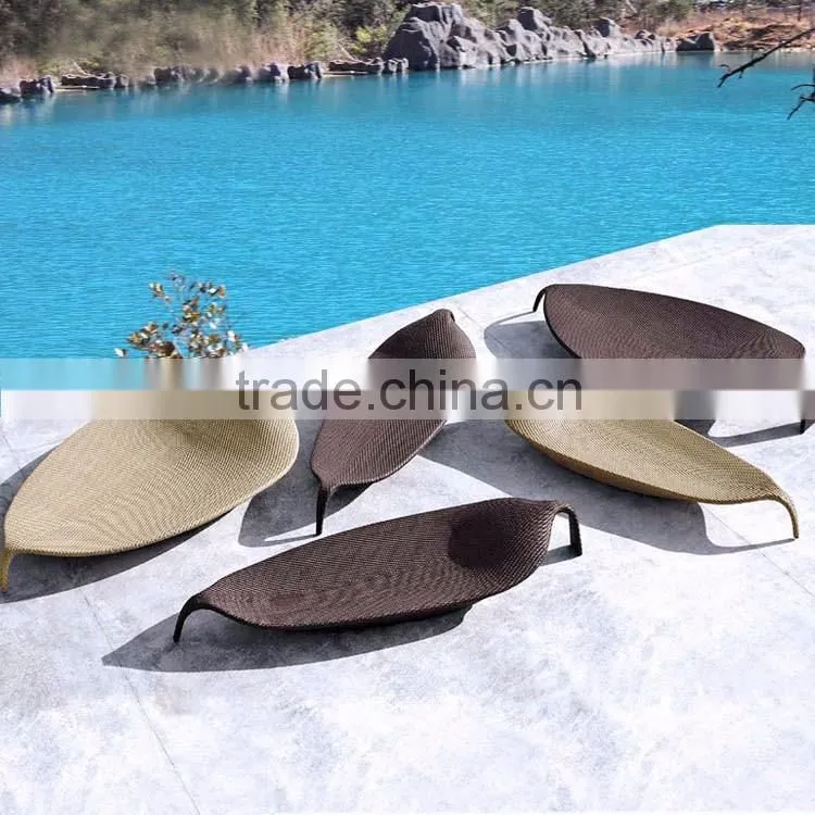 New Style Lounge Seat Outdoor Pool Beach Rattan Modern Leaf Lounge Chair