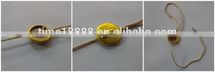 Cheap high-grade environmental protection non-toxic gilt metal plastic seal tag / string seal men string