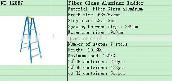 High strength FRP/GRP fiberglass ladder NC-128B6