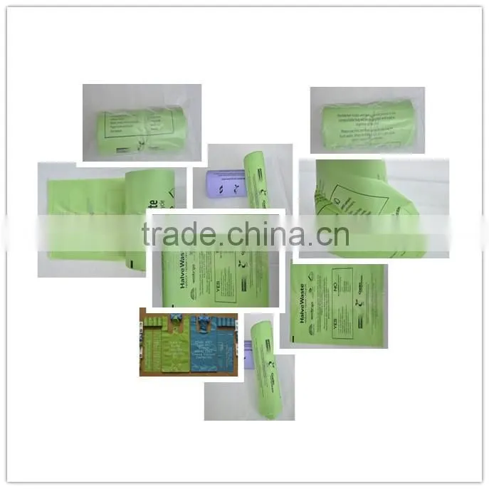 New Customized corn starch based biodegradable plastic food waste bags