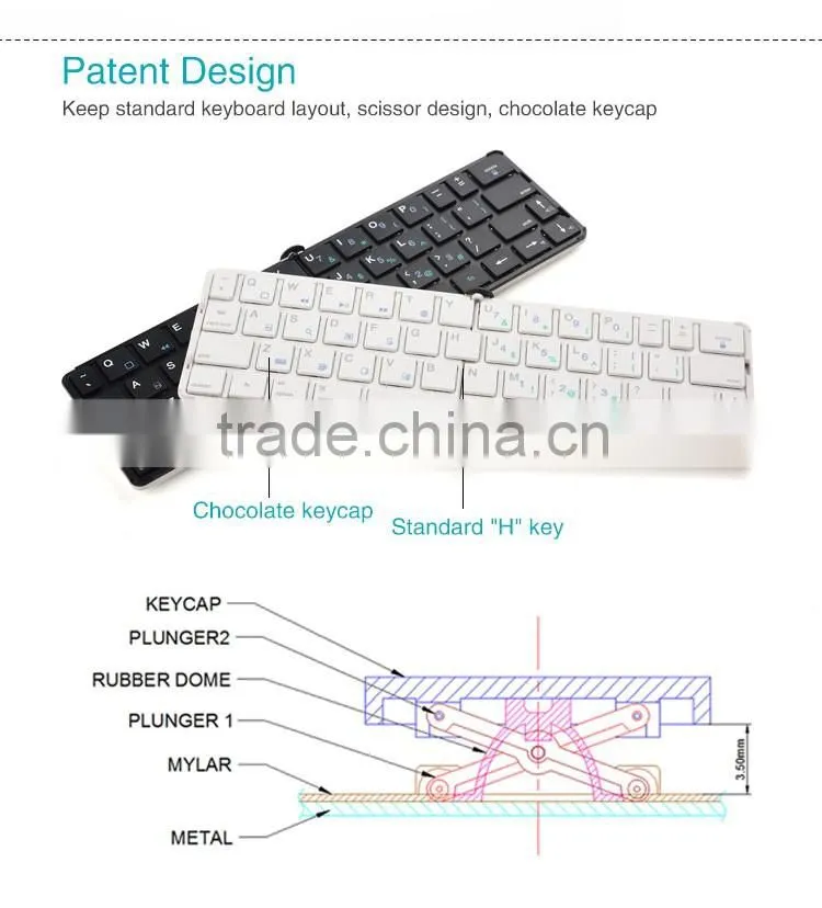 Flyshark iLepo 360 top sale mini wireless keyboard for android, foldable wholesale mini bluetooth keyboard for iphone 6