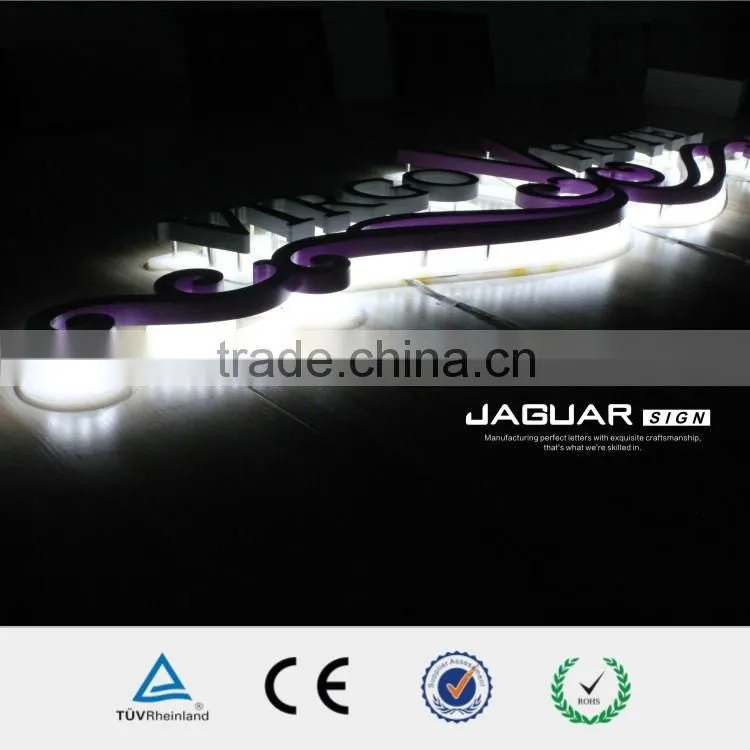 Outdoor waterproof laser cut white color light 3d backlit acrylic bake finished light up letter sign