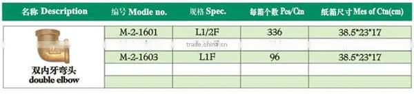 Compression brass fitting - Double Female Elbow