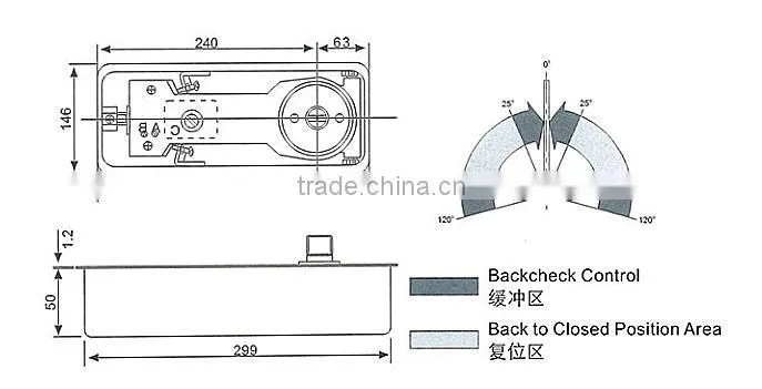 glass door floor spring loaded door closers(DL-222)
