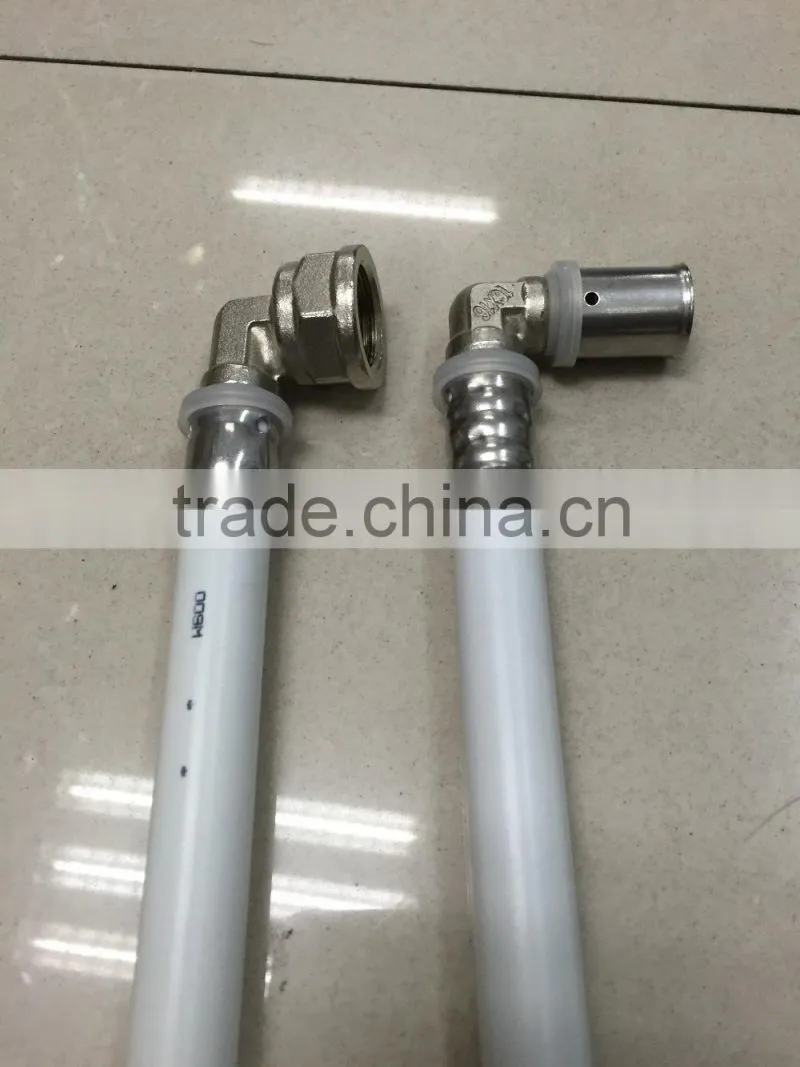 yellow gas pipe brass press fittings union and elbow/PE pipe brass fittings