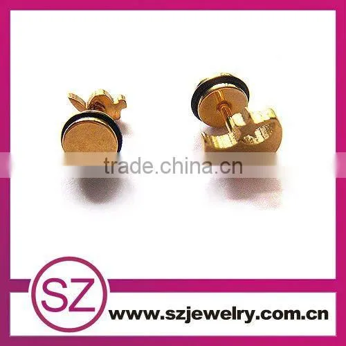 D128 stainless steel wholesale fashion gold earrings 2015 new design