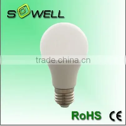 7W E27 2835SMD Plastic+Aluminum indoor CE/RoHS A60 LED lighting bulbs