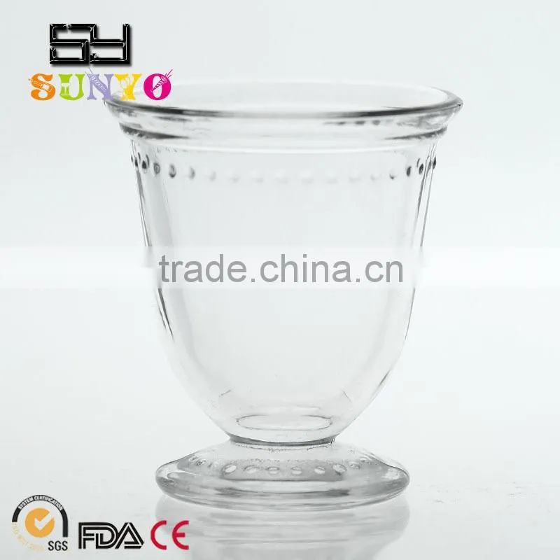 Ice cream brandy glass leadfree crystal high quality clear transparent open wide mouth