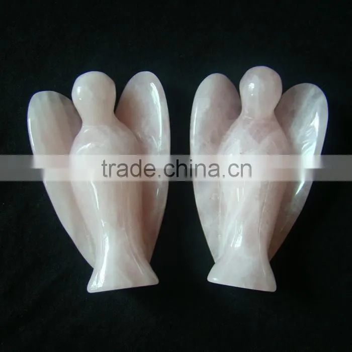CH-AS04 New Fashion Gift Decoration Carving Natural Rose Crystal Angel