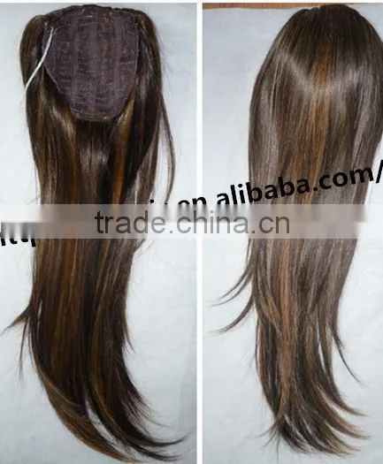 hot sale beautiful women clip in tails 100% Japanese synthetic pony tails virgin hair tail hair piece