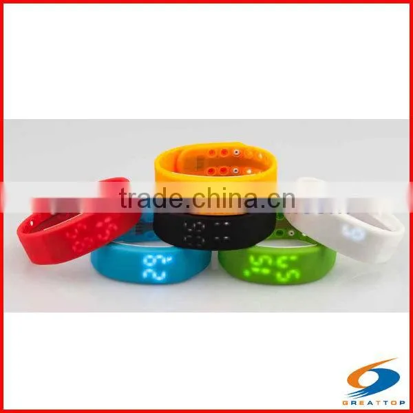 2015 new hot sale manual 3d sport led wristband pedometer
