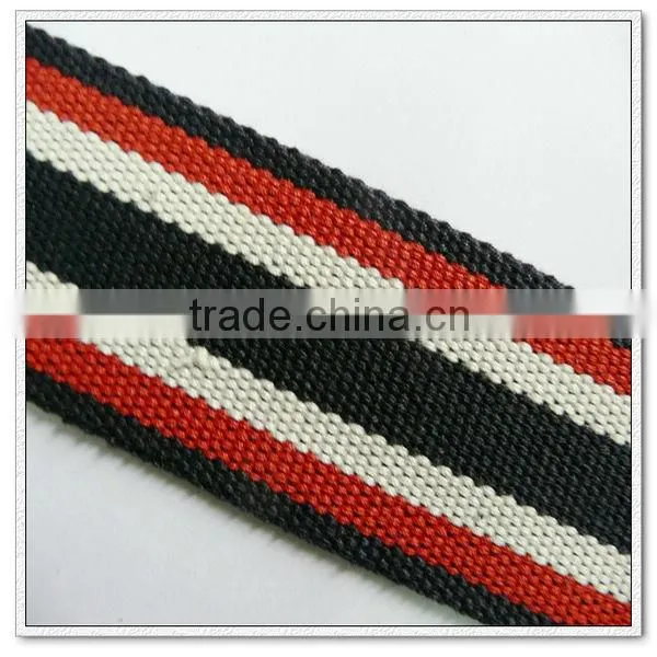 2 inch striped natural cotton webbing strap for bags