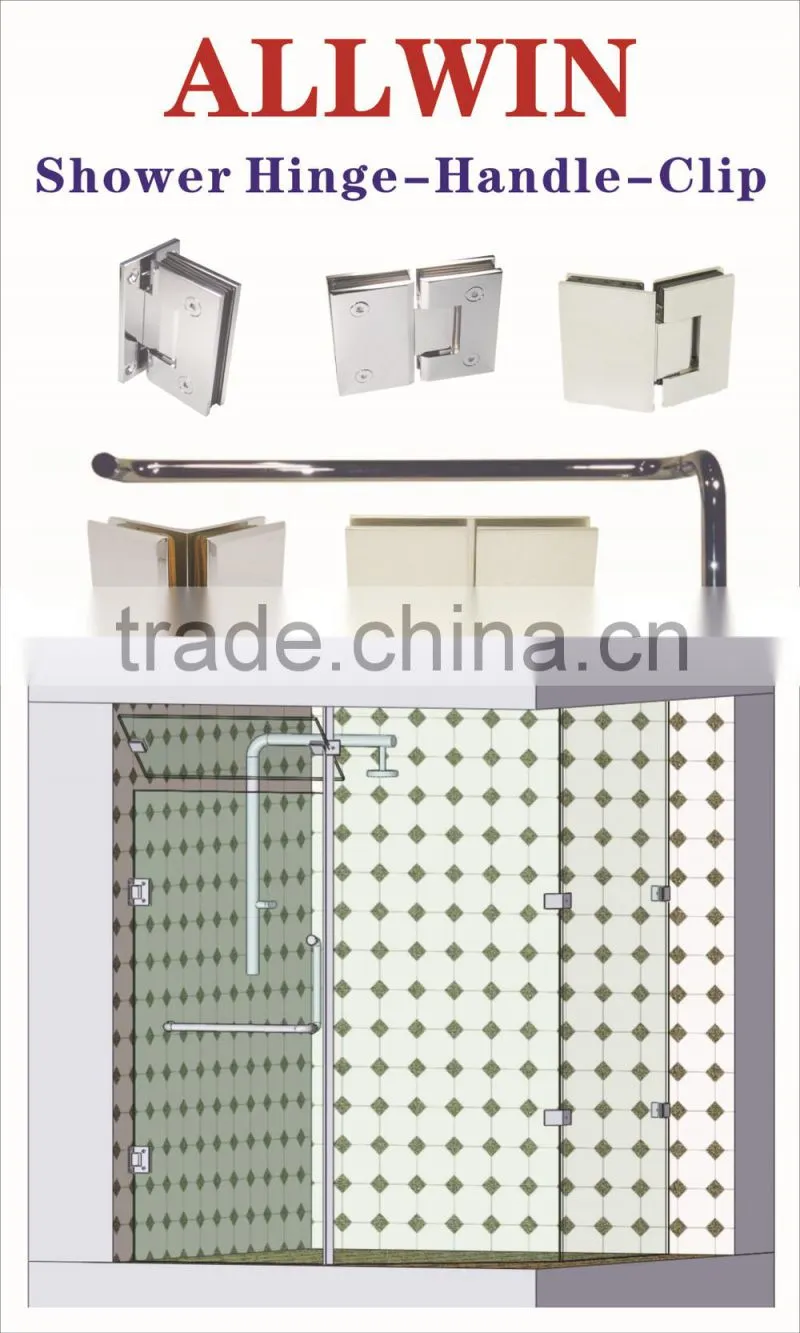 Solid Brass Radius Corner Two Screw Hole Glass Clip