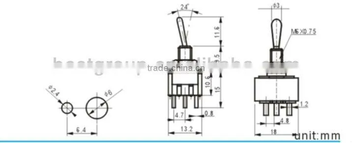 3 pin toggle switch MTS-302-A2