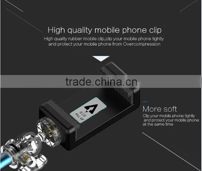 2015 wireless intelligent selfie stick with bluetooth remote shutter