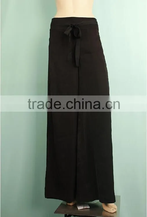 2016 new style waistband women black palazzo pants